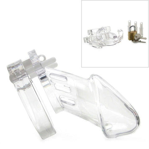 Clear Male Chastity Device in 3 1-4 Inch