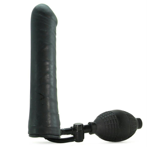 Inflatable Stud 9.5 Inch Dildo in Black