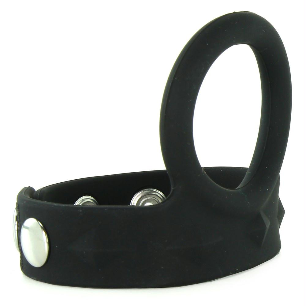 Large Tri-Snap Scrotum Support Ring in Black