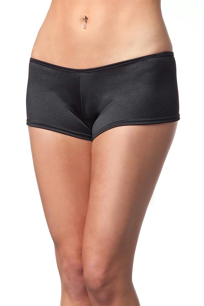 Black Lycra Booty Shorts in OS