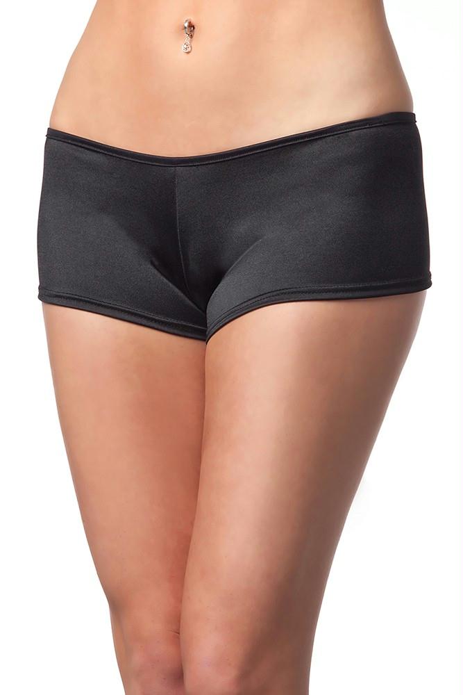 Black Lycra Booty Shorts in OSXL