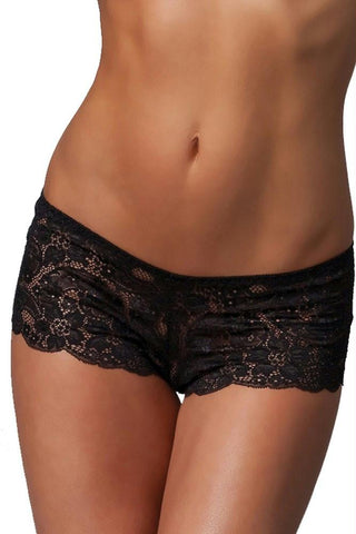 Black Lace Booty Shorts in OSXL