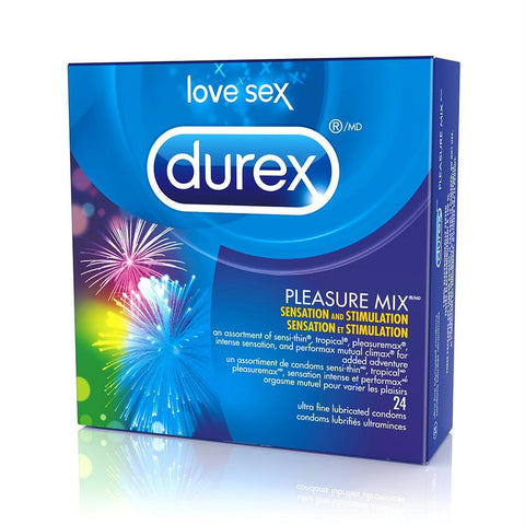 Pleasure Mix Latex Condoms in 24 Pack
