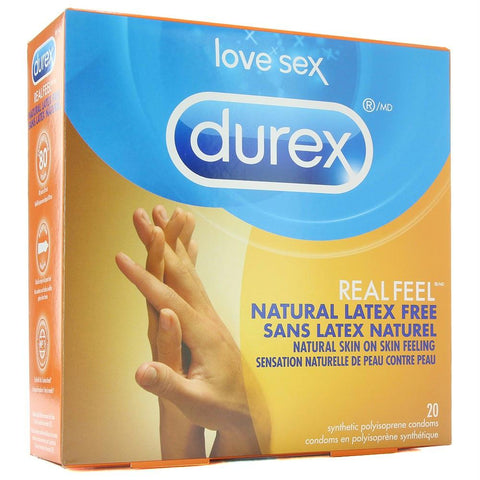 Real Feel Synthetic Polyisoprene Condoms in 20 Pack