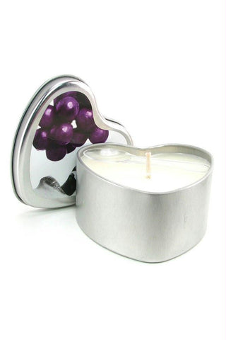 Edible Massage Oil Heart Candle 4.7oz-133g in Grape