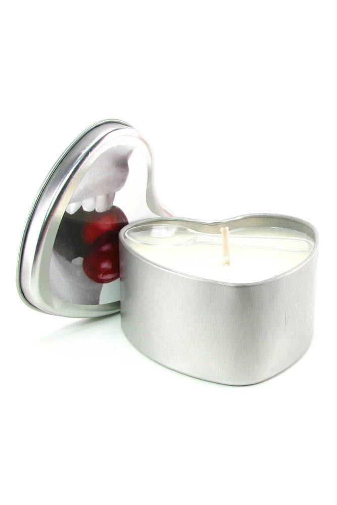 Edible Massage Oil Heart Candle 4.7oz-133g in Cherry