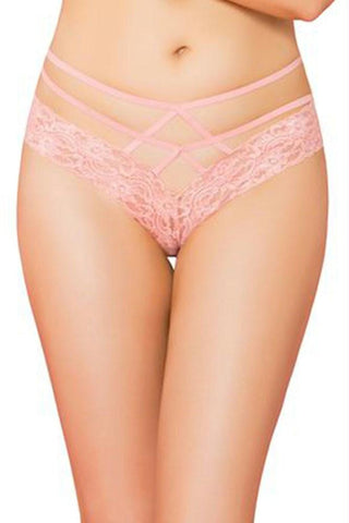 Dusty Rose Strappy Lace Panty in OS