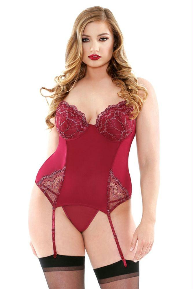 Joy Metallic Bustier and G-String in 3X-4X