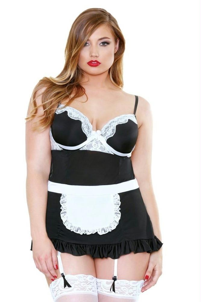 Night Service Maid Costume Set in 1X-2X