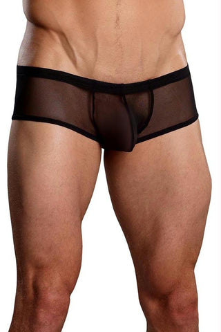 Black Mesh Micro Mini Pouch Short in M