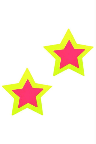 Mo Yellow Neon Double Starburst Pasties