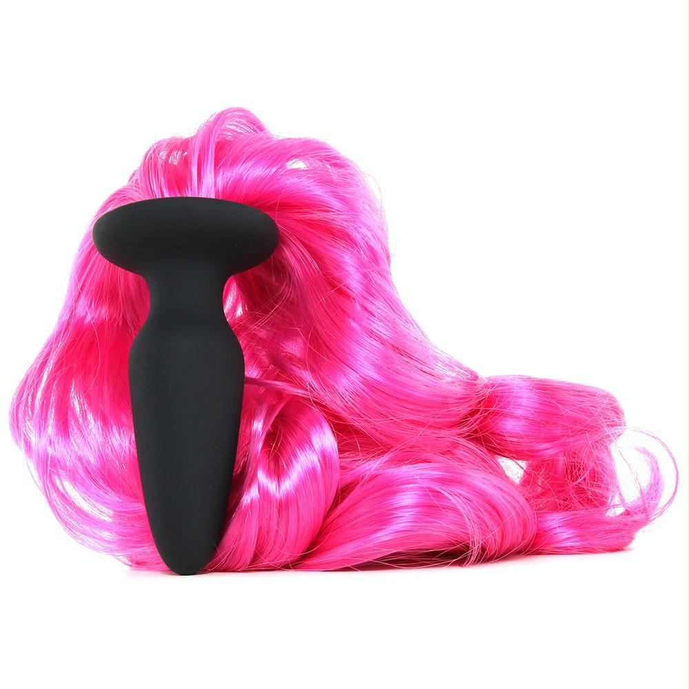 Unicorn Tails Silicone Butt Plug in Black-Pink