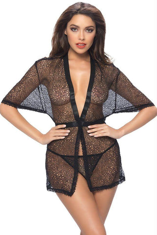 Aubriana Black Pothole Robe in S-M