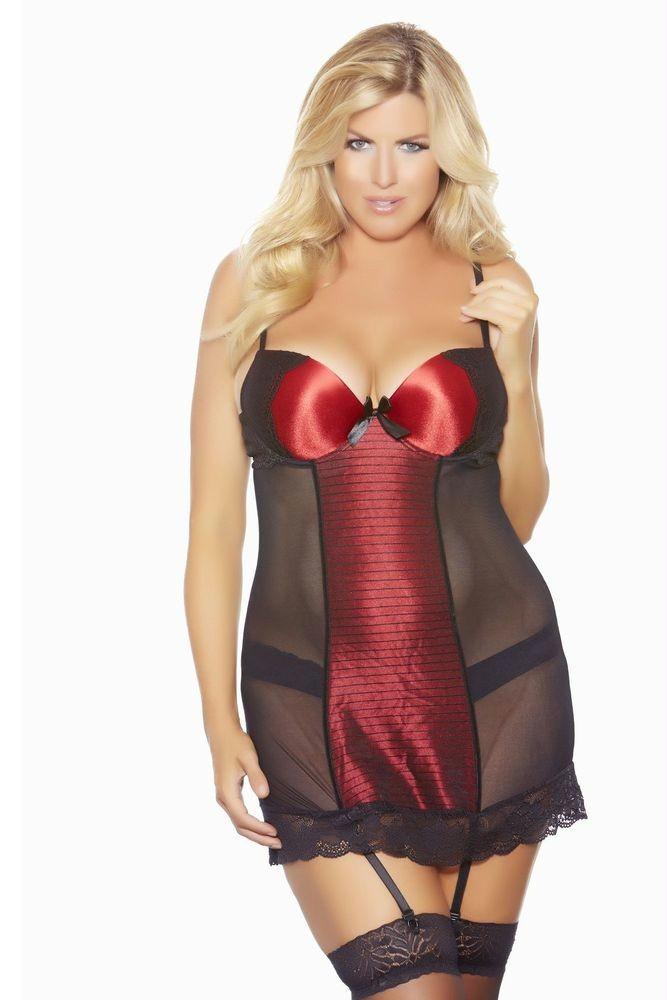 Private Affair Mesh Chemise and Panty in 2X