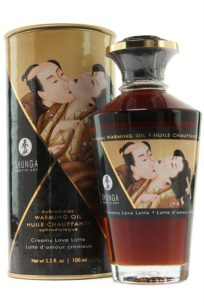 Aphrodisiac Warming Oil 3.5oz-100ml in Creamy Love Latte