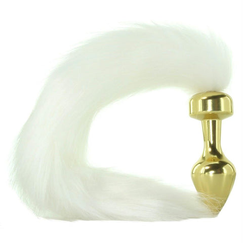 White Tail Butt Plug in Gold