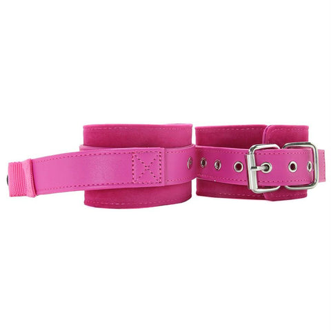 Ouch! Adjustable Handcuffs with Handle in Pink