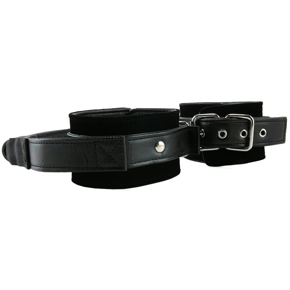 Ouch! Adjustable Handcuffs with Handle in Black