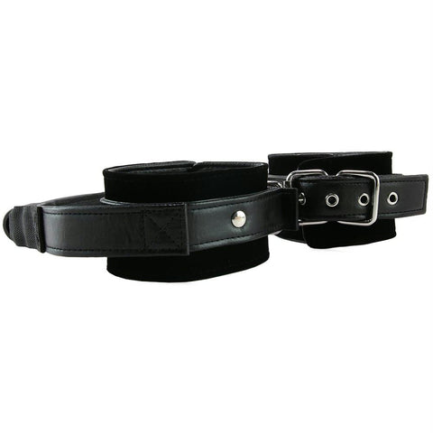 Ouch! Adjustable Handcuffs with Handle in Black