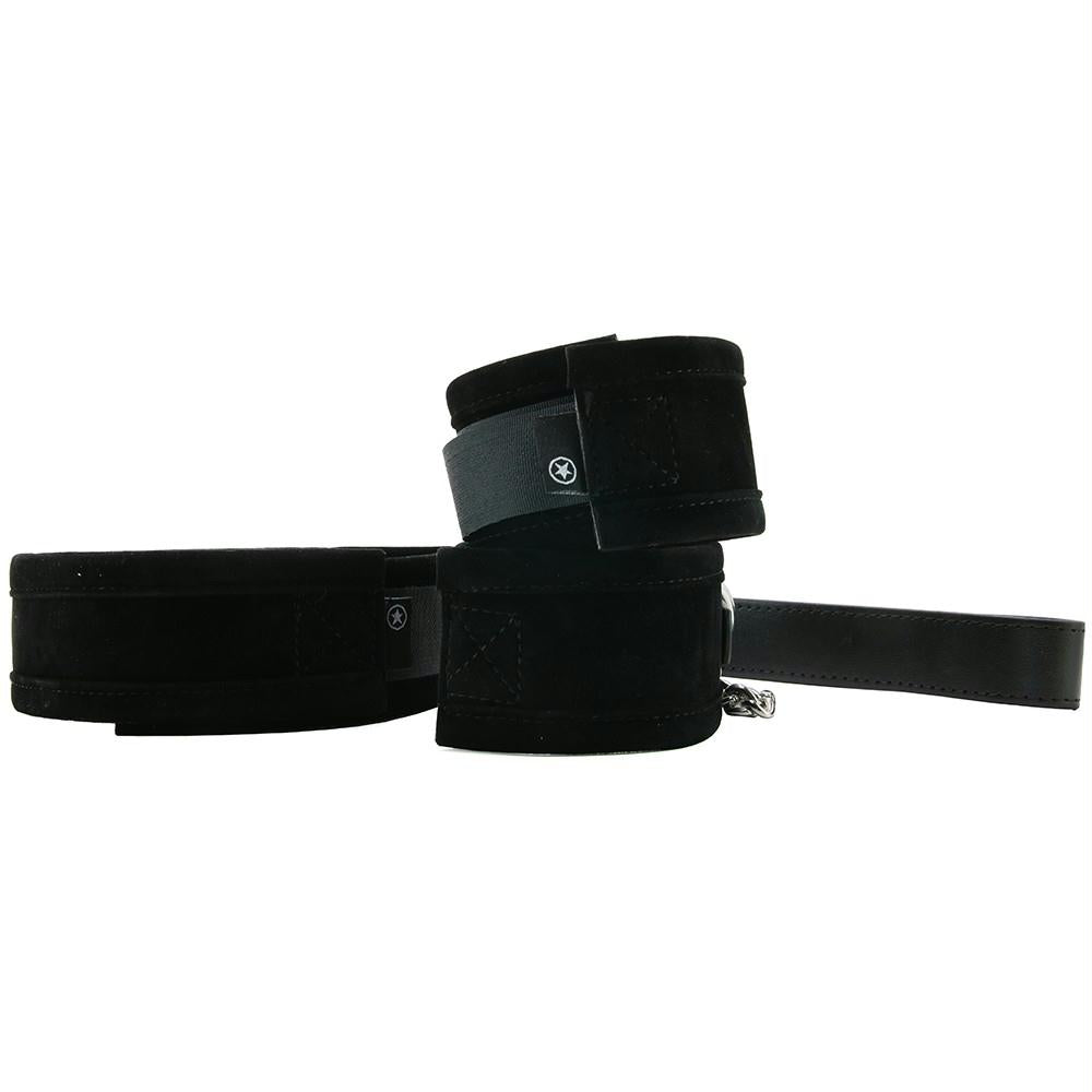 Ouch! Velcro Collar with Seperate Cuffs in Black