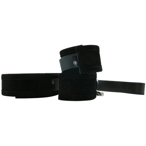Ouch! Velcro Collar with Seperate Cuffs in Black