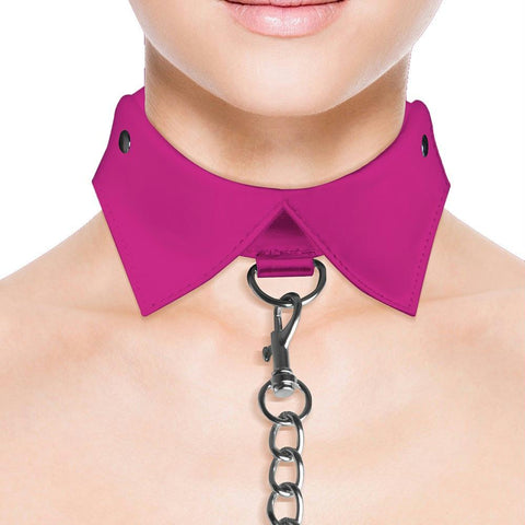 Ouch! Exclusive Collar with Leash in Pink