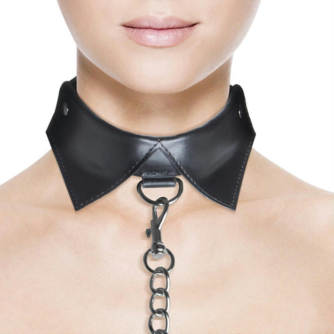 Ouch! Exclusive Collar with Leash in Black