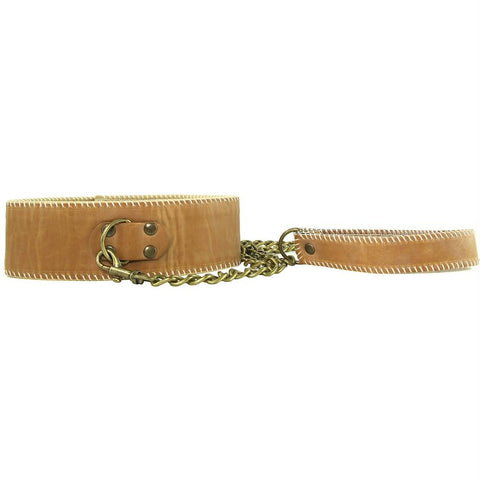 Ouch! Premium Collar with Leash in Brown