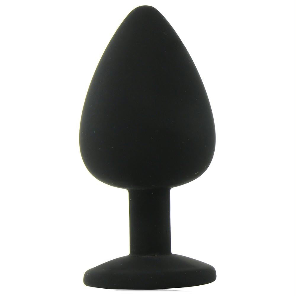 Extra Large Diamond Silicone Butt Plug in Black