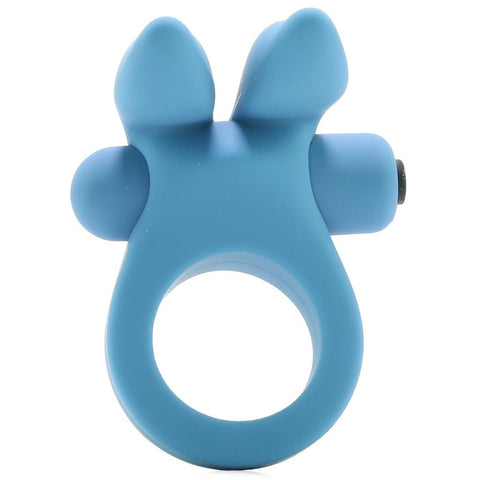 Bunny Vibrating Silicone Cock Ring in Blue