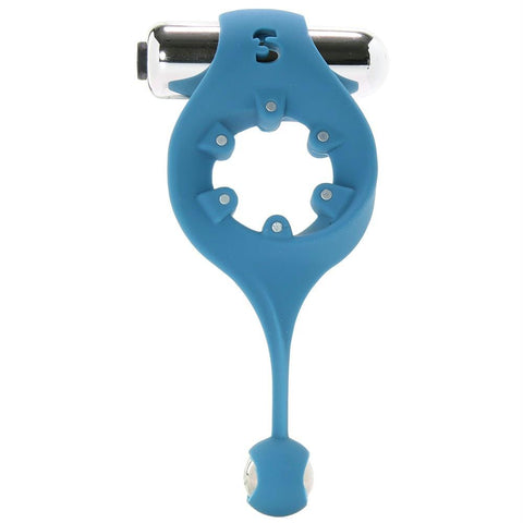 Infinity Vibrating Silicone Cock Ring with Dangling Ball in