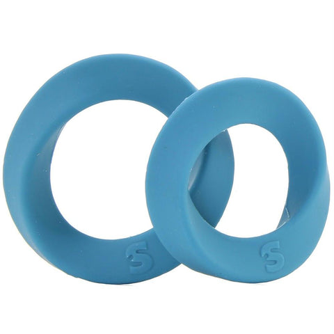 Infinity Large & Extra Large Silicone Cock Ring in Blue