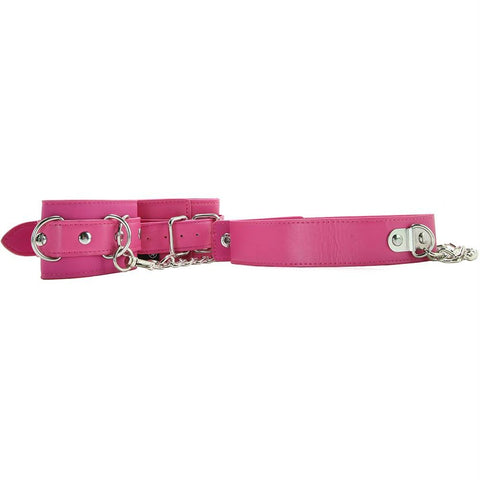 Ouch! Collar and Handcuffs in Pink