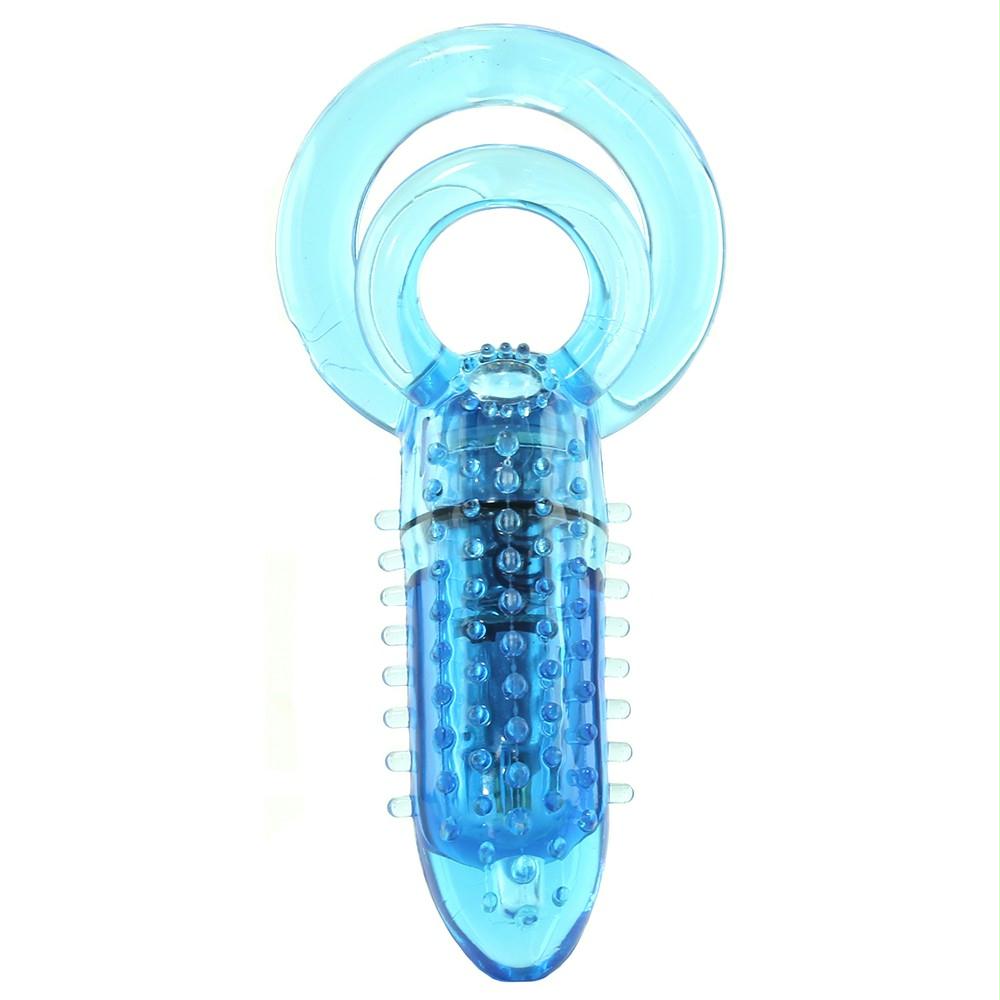 Double O8 Vibrating Double Ring in Blue