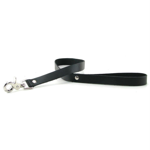 Bound Leather Leash in Black