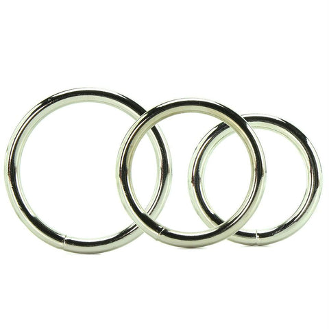 Metal Cock Ring 3 Pack in Chrome