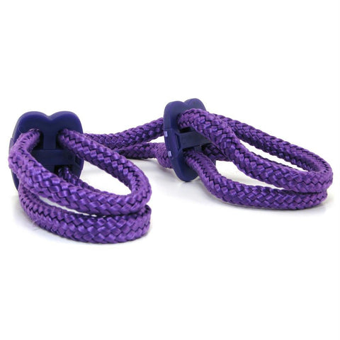 Japanese Silk Love Rope Wrist Cuffs in Purple